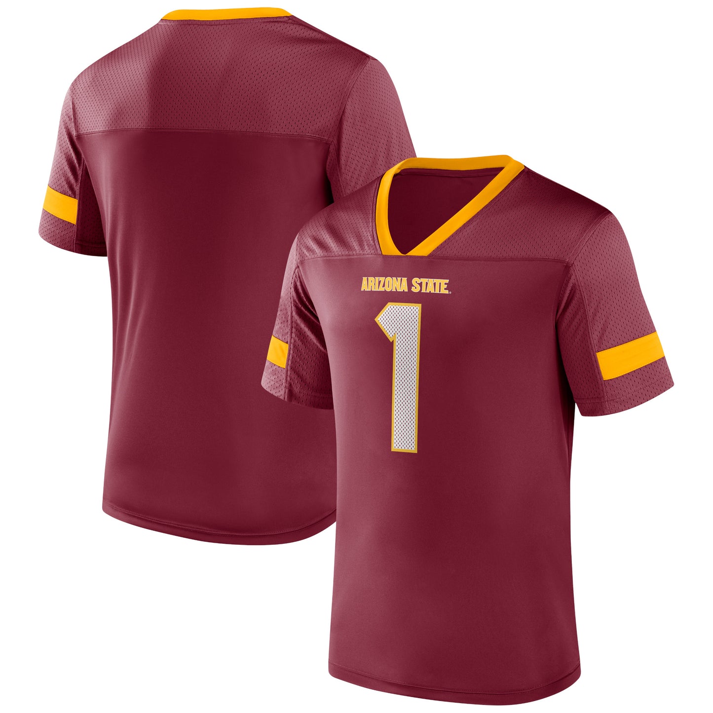 Men's Fanatics Garnet Arizona State Sun Devils #1 Kickoff Winner Replica Jersey