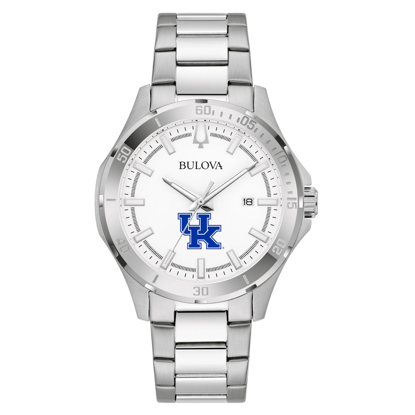 Men's Bulova Silver Kentucky Wildcats Stainless Steel Classic Sport Watch