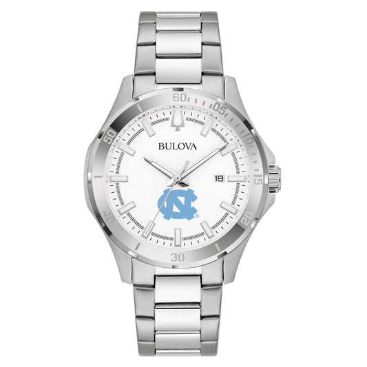 Men's Bulova Silver North Carolina Tar Heels Stainless Steel Classic Sport Watch