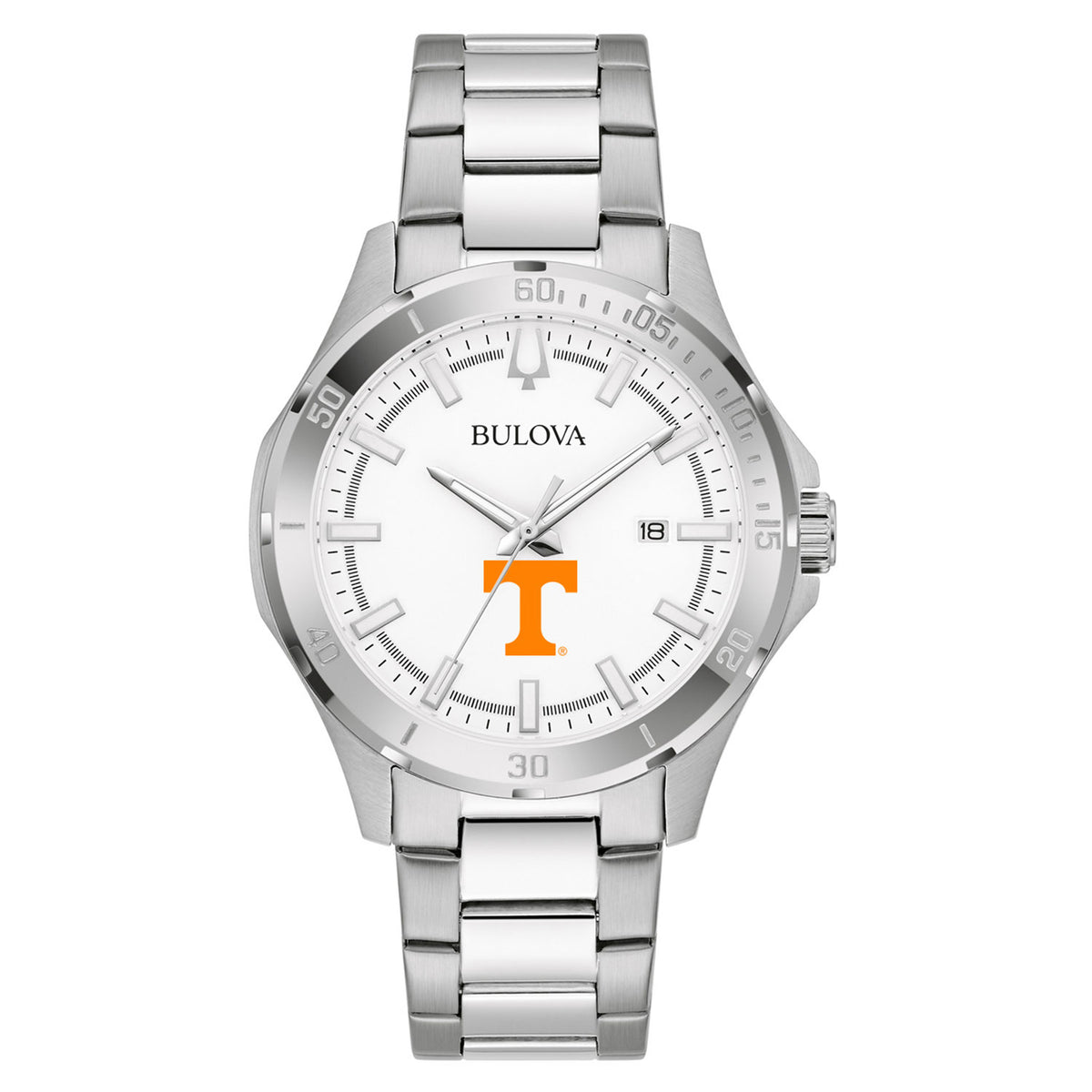Men's Bulova Silver Tennessee Volunteers Stainless Steel Classic Sport Watch