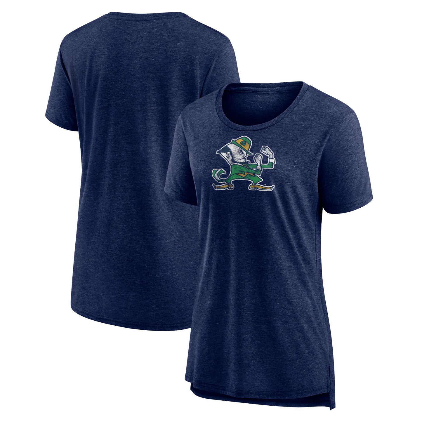 Women's Heather Navy Notre Dame Fighting Irish  Tri-Blend T-Shirt