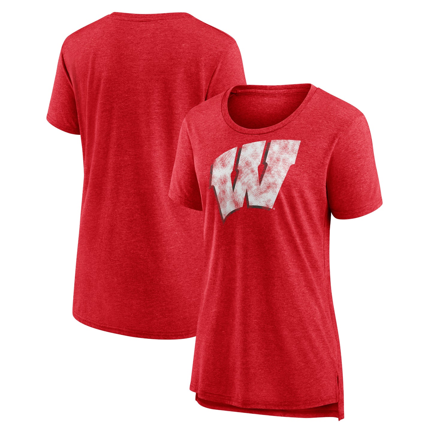 Women's Heather Red Wisconsin Badgers  Tri-Blend T-Shirt