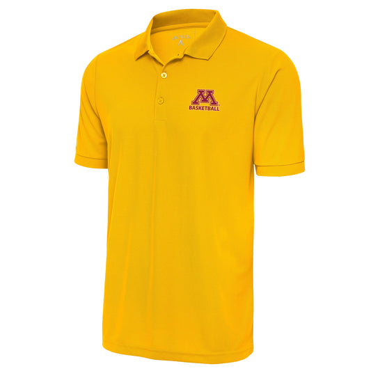 Men's Antigua Gold Minnesota Golden Gophers Basketball Legacy Pique Polo