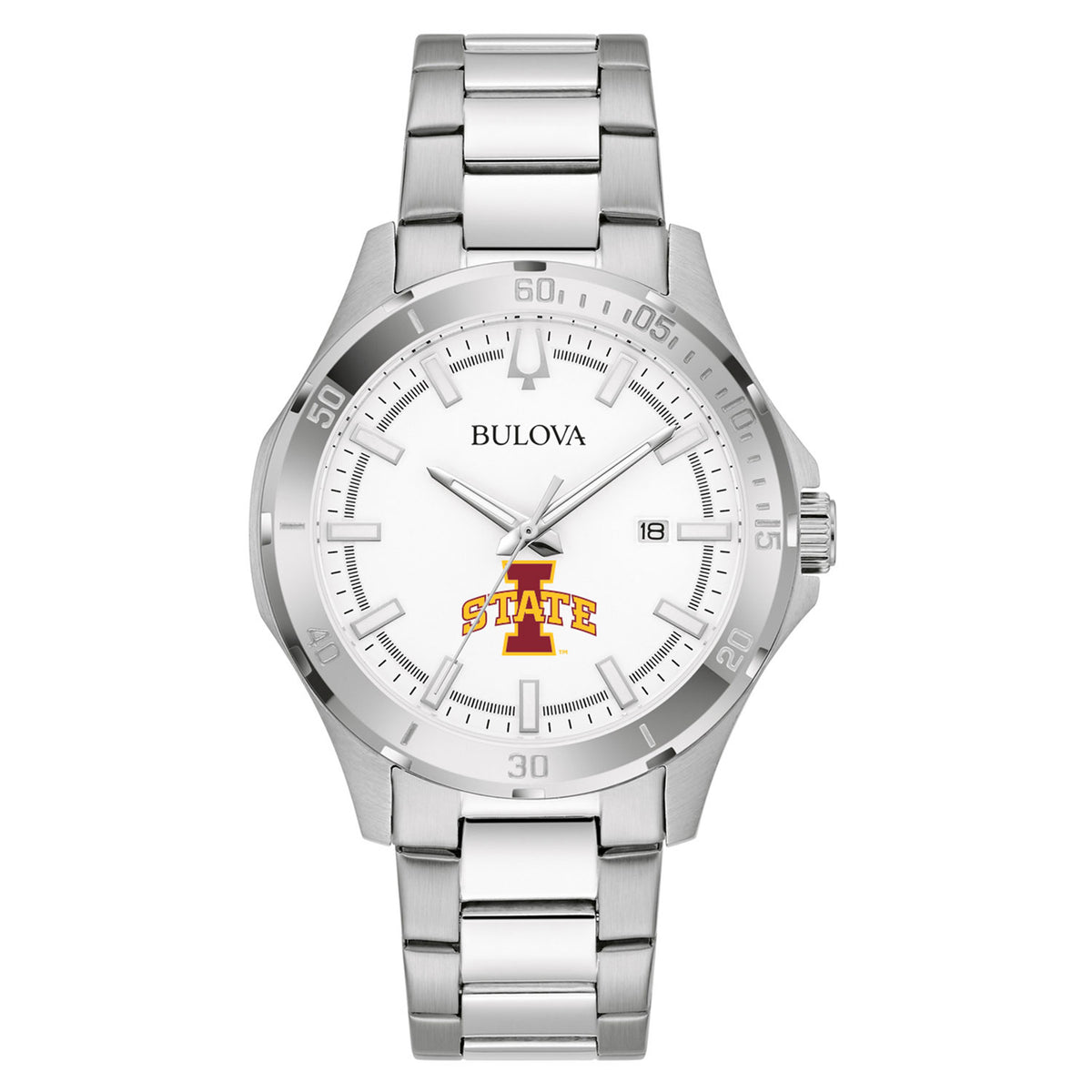 Men's Bulova Silver Iowa State Cyclones Stainless Steel Classic Sport Watch