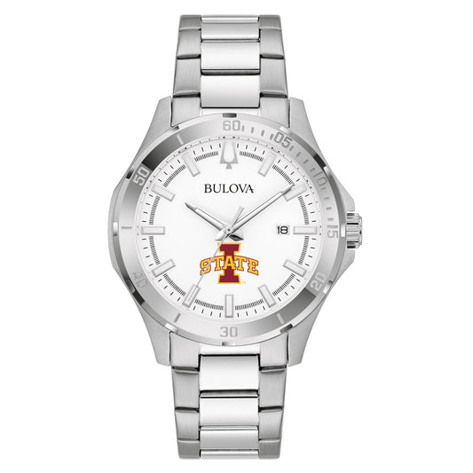 Men's Bulova Silver Iowa State Cyclones Stainless Steel Classic Sport Watch