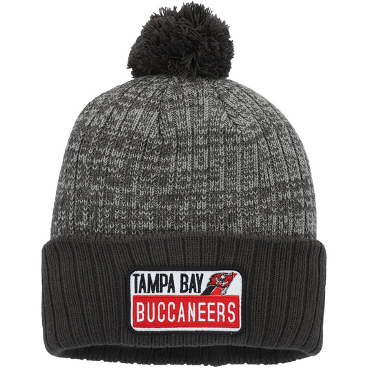 Men's Brown/Gray Tampa Bay Buccaneers Mass Fitch Cuffed Knit Hat with Pom