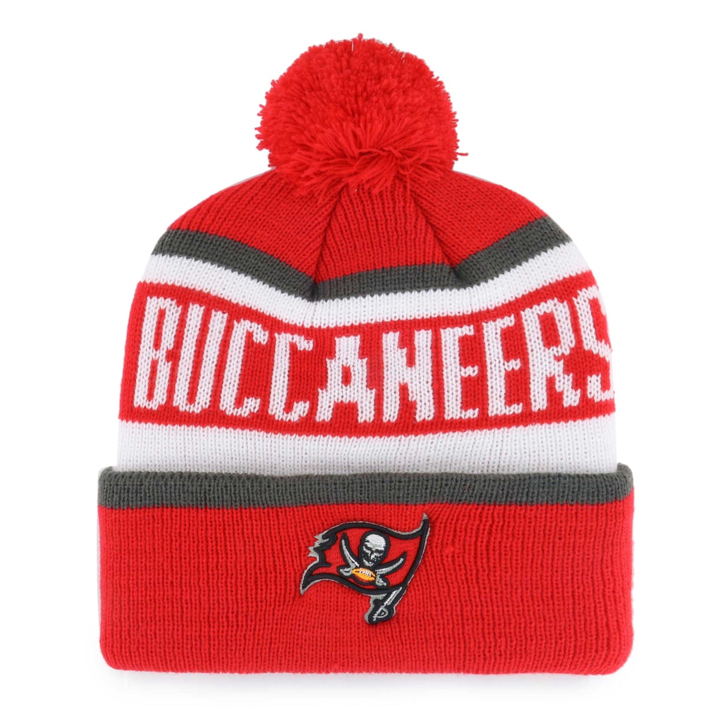 Men's  Red Tampa Bay Buccaneers Whitaker Cuffed Knit Hat with Pom