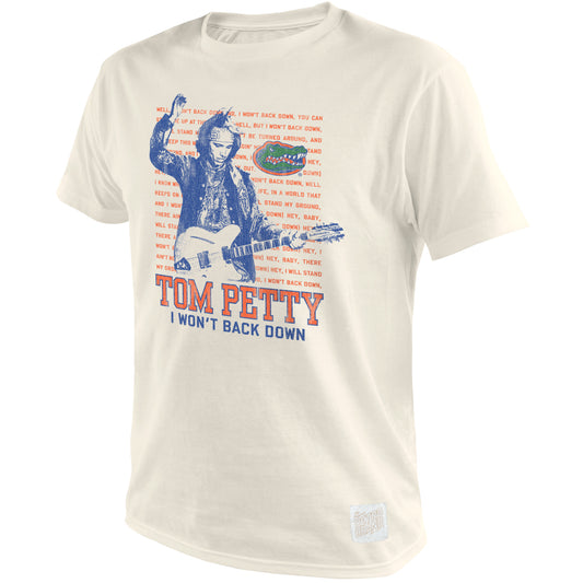 Men's Original Retro Brand Tom Petty White Florida Gators I Won't Back Down Retro T-Shirt