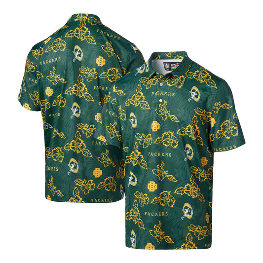 Men's Reyn Spooner Green Green Bay Packers Throwback Pua Performance Polo