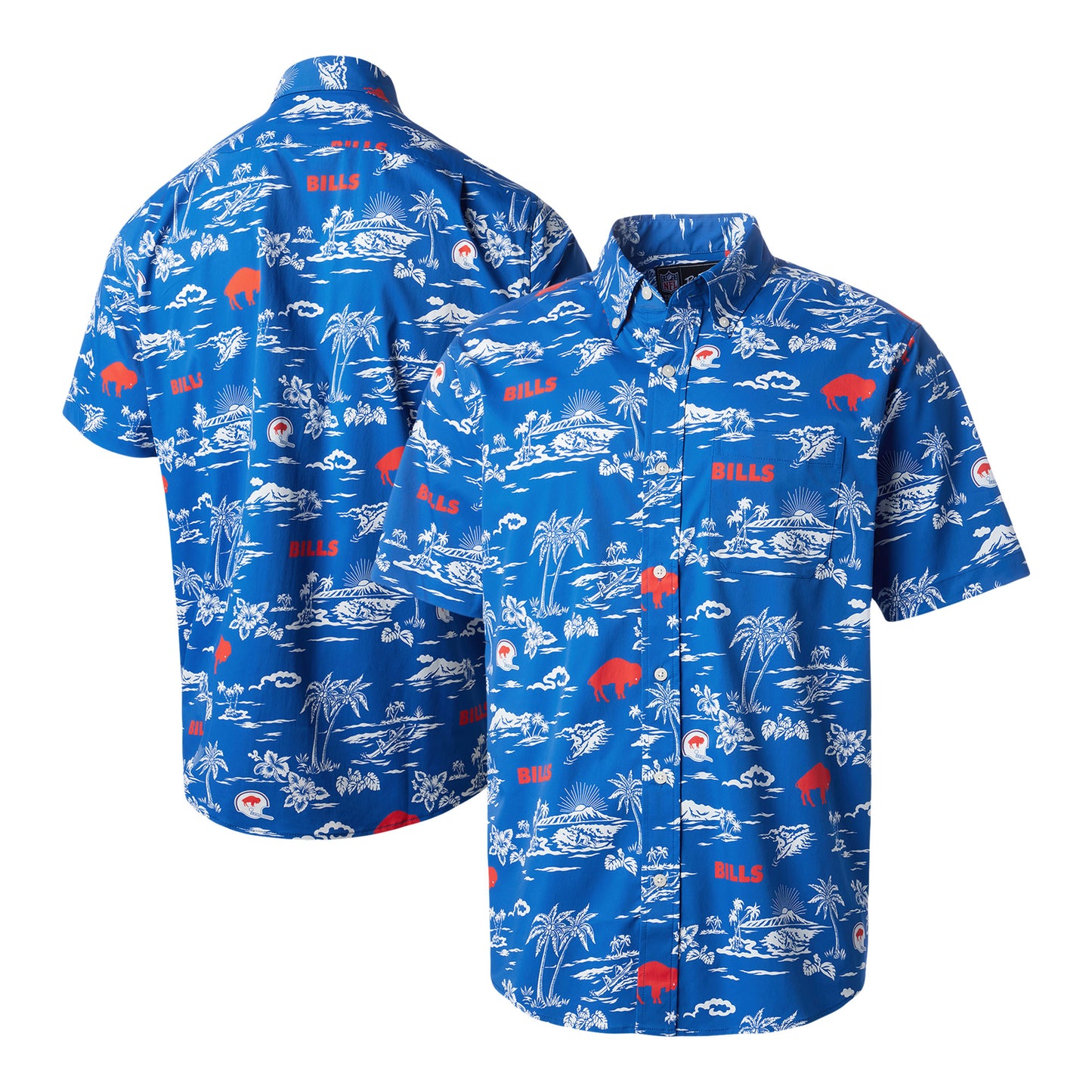 Men's Reyn Spooner Royal Buffalo Bills Throwback Kekai��Print Button-Up Shirt