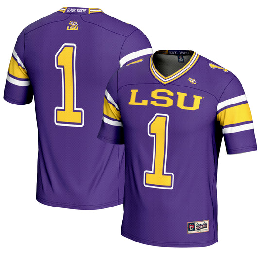 Men's GameDay Greats #1 Purple LSU Tigers Endzone Football Jersey