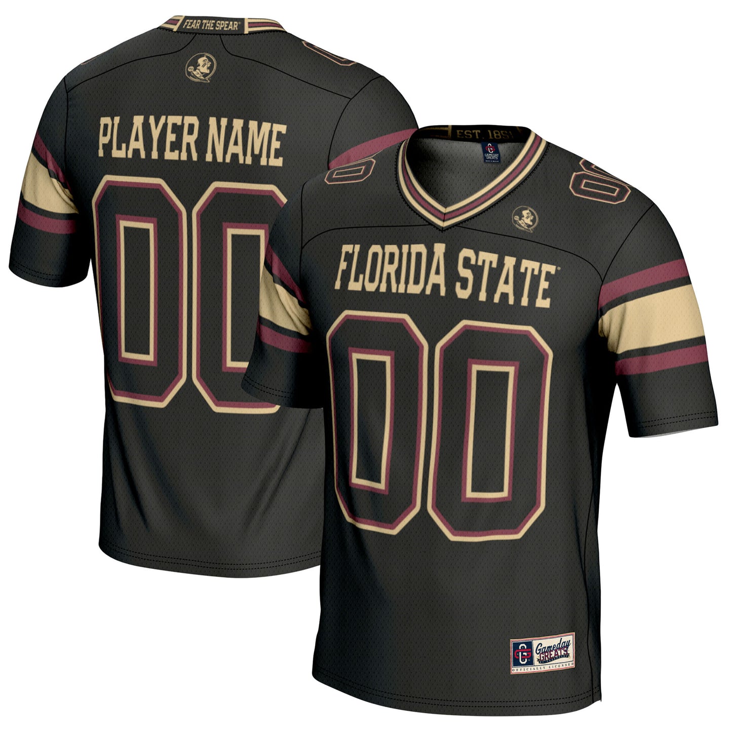 Men's GameDay Greats Black Florida State Seminoles NIL Pick-A-Player Football Jersey