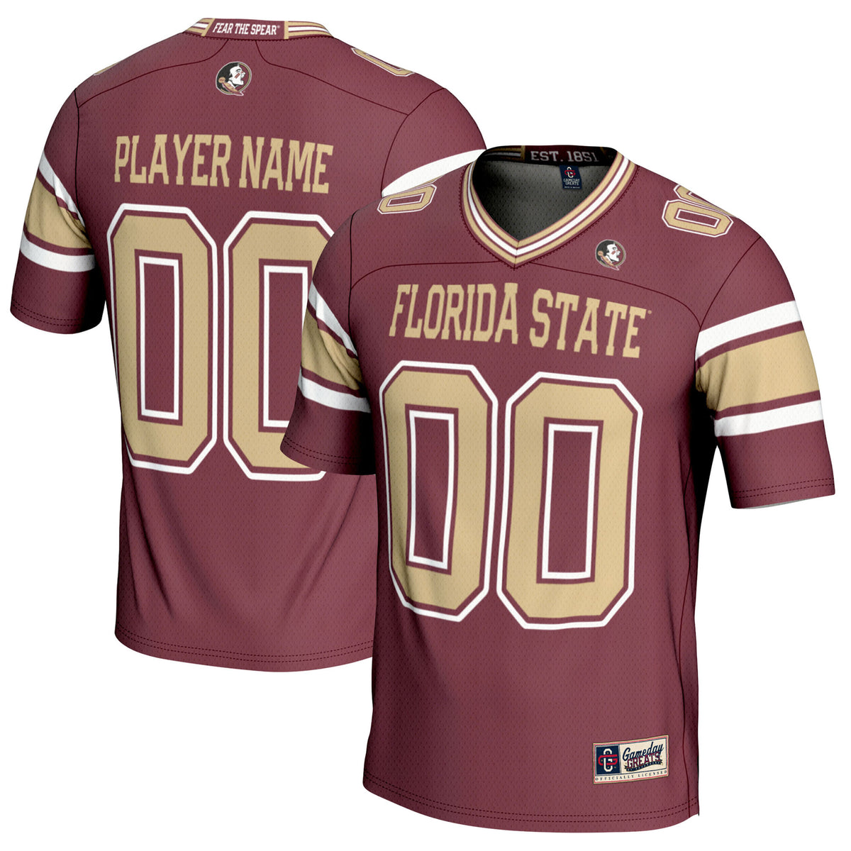 Men's GameDay Greats Maroon Florida State Seminoles NIL Pick-A-Player Football Jersey