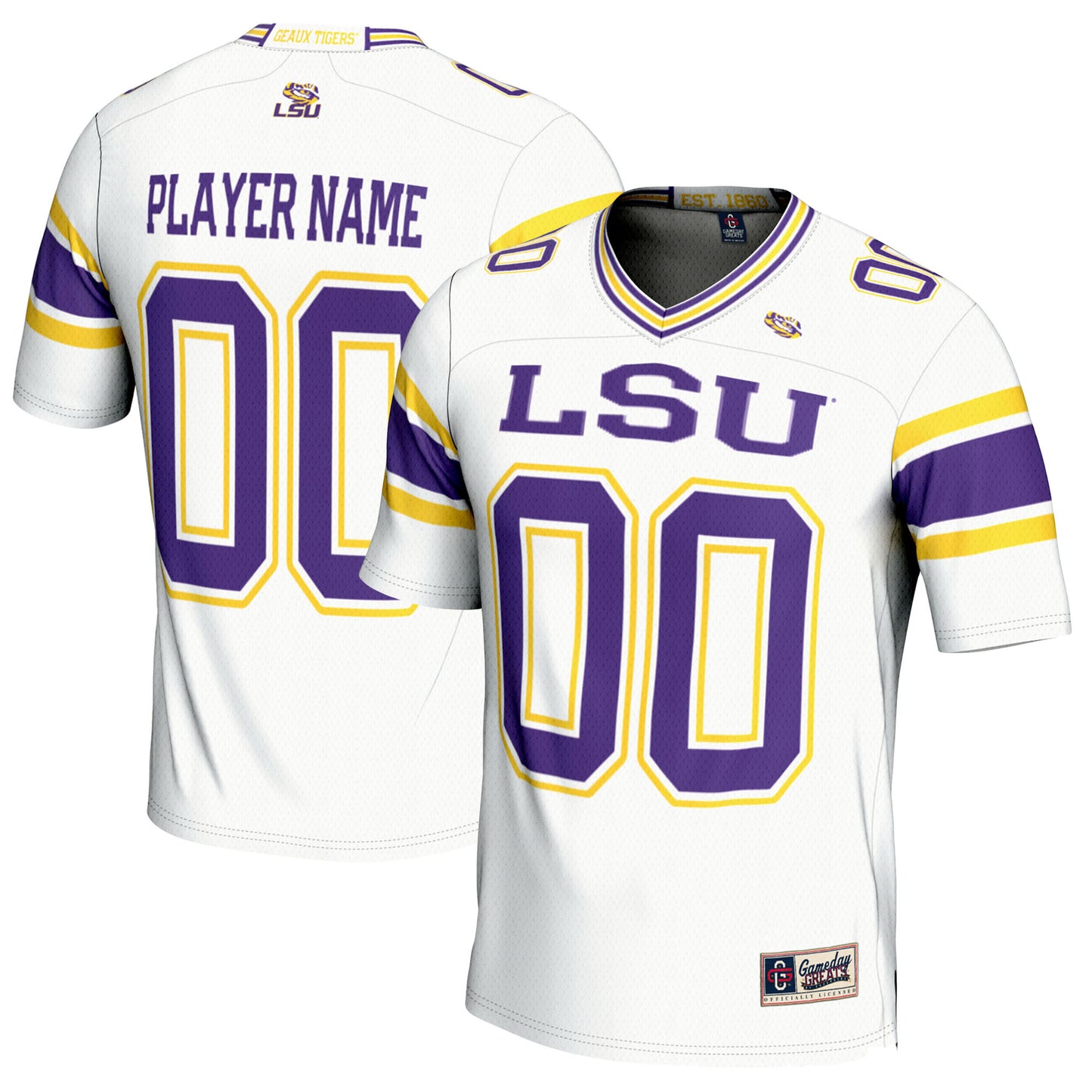 Youth GameDay Greats White LSU Tigers NIL Pick-A-Player Football Jersey