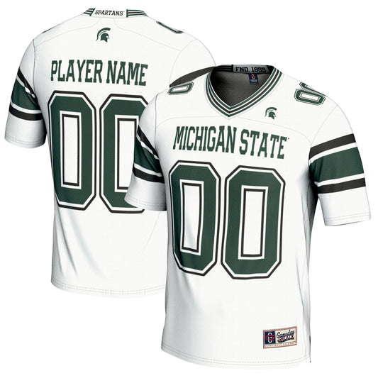 Youth GameDay Greats White Michigan State Spartans NIL Pick-A-Player Football Jersey