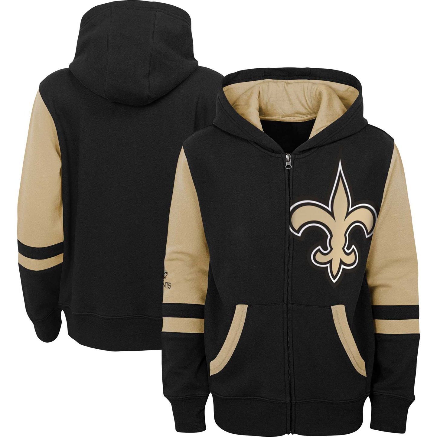 Preschool Black New Orleans Saints Stadium Color Block Full-Zip Hoodie