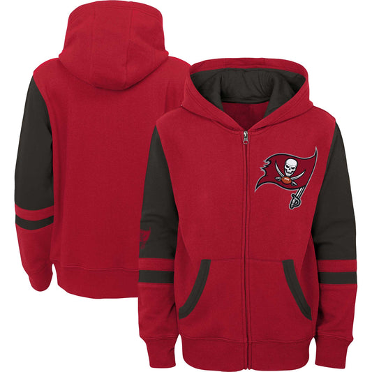 Youth Red Tampa Bay Buccaneers Colorblock Full-Zip Hoodie