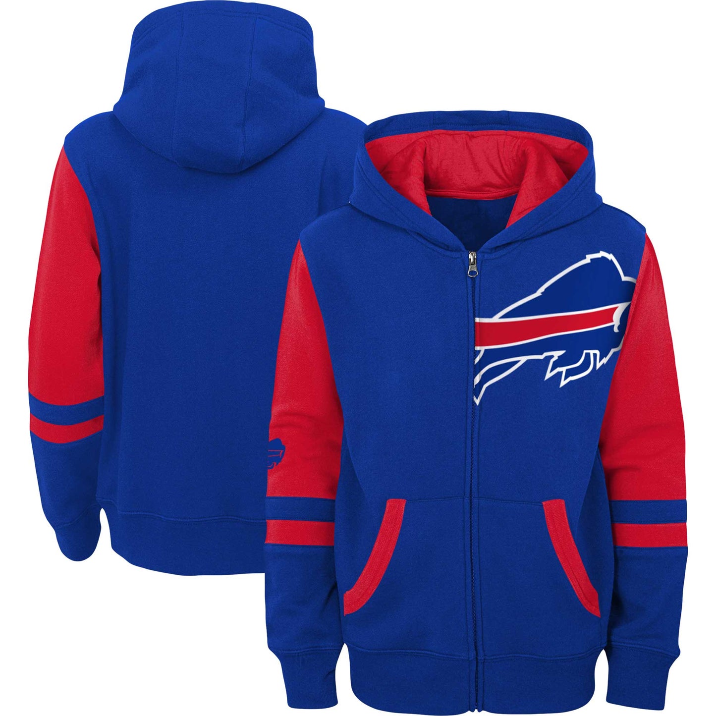 Youth Royal Buffalo Bills Colorblock Full-Zip Hoodie