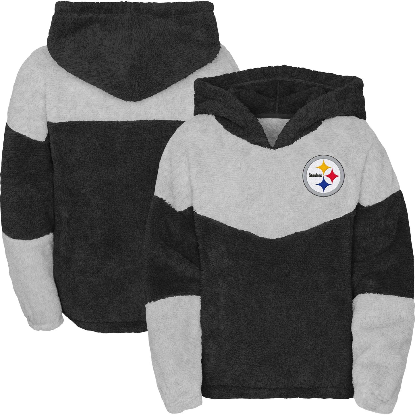 Girls Youth Black Pittsburgh Steelers Ready Set Play Teddy Fleece Pullover Hoodie