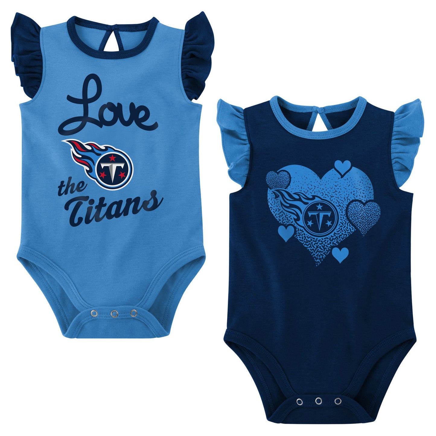 Girls Newborn & Infant Navy/Light Blue Tennessee Titans Spread the Love 2-Pack Bodysuit Set