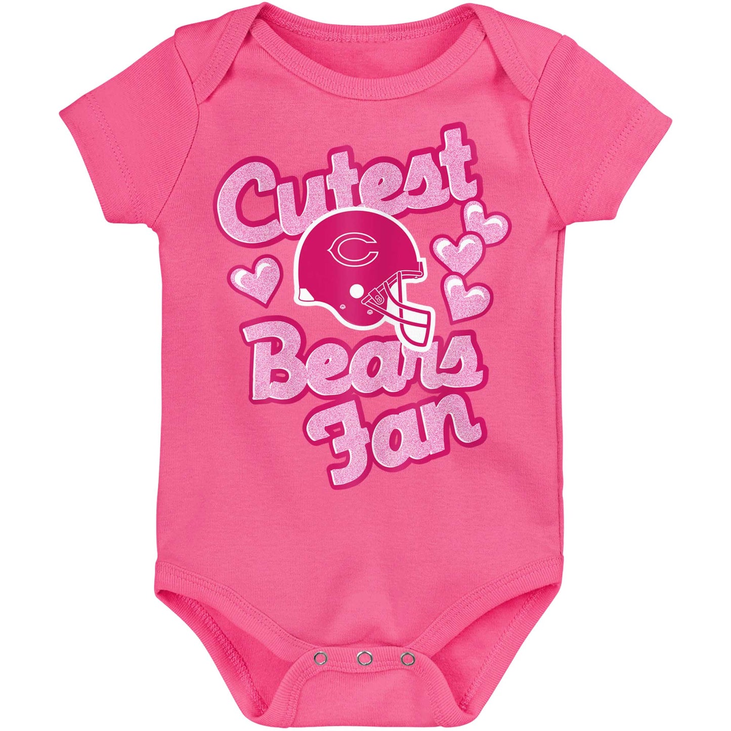 Girls Newborn & Infant Pink Chicago Bears Cutest Fan Hearts Bodysuit