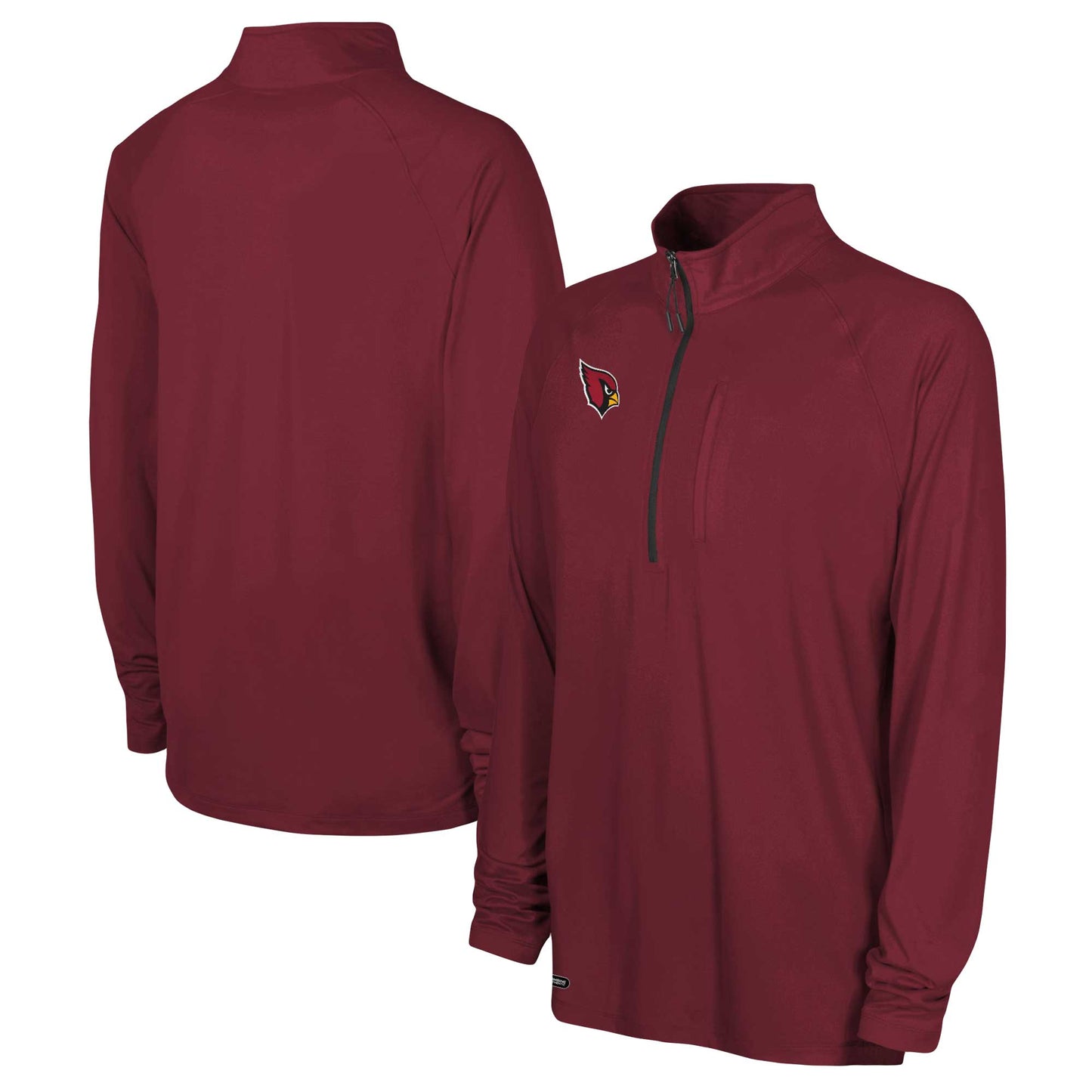 Men's Cardinal Arizona Cardinals Combine Authentic Raglan Quarter-Zip Top