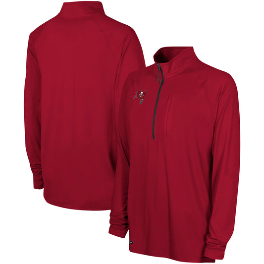 Men's Red Tampa Bay Buccaneers Combine Authentic Raglan Quarter-Zip Top