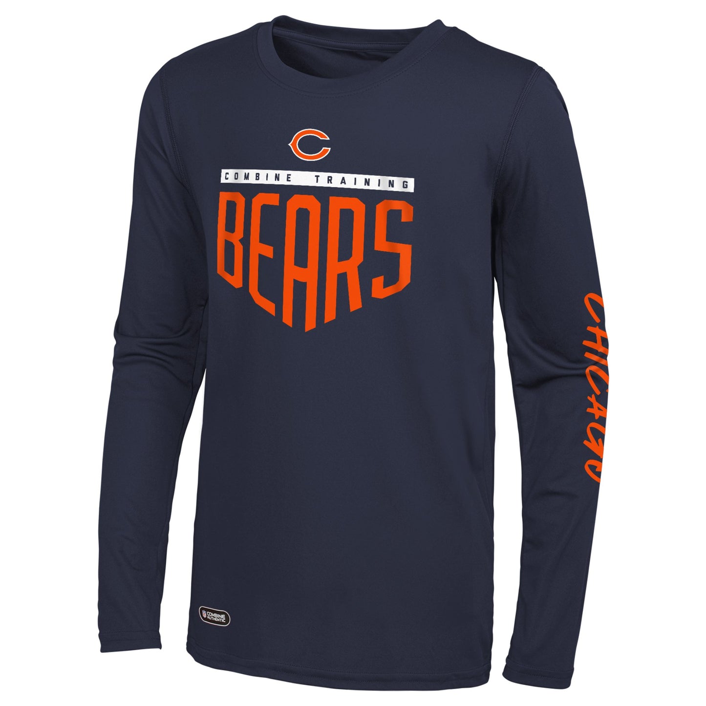 Men's Navy Chicago Bears Impact Long Sleeve T-Shirt