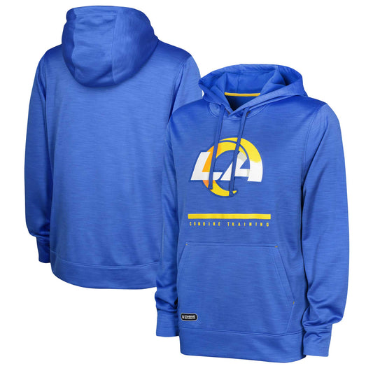 Men's Royal Los Angeles Rams Speed Drill Streak Pullover Hoodie