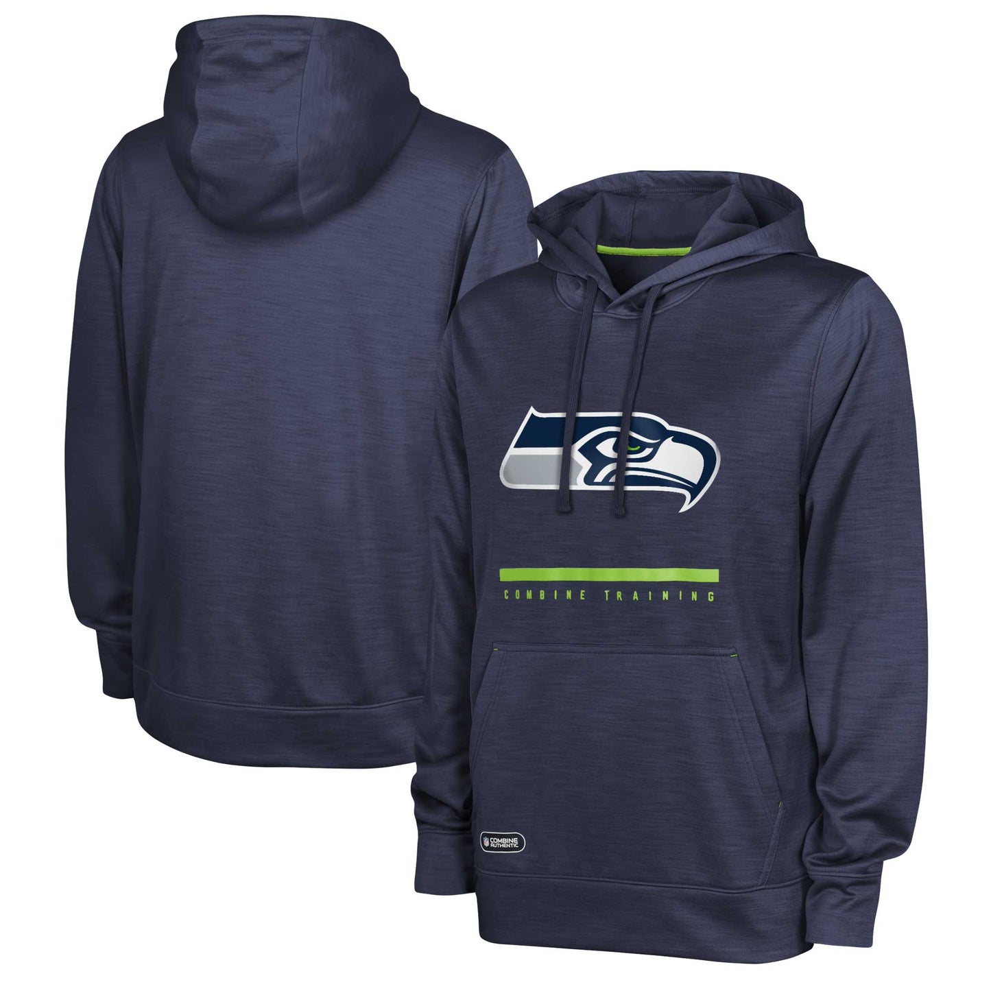 Men's Navy Seattle Seahawks Speed Drill Streak Pullover Hoodie