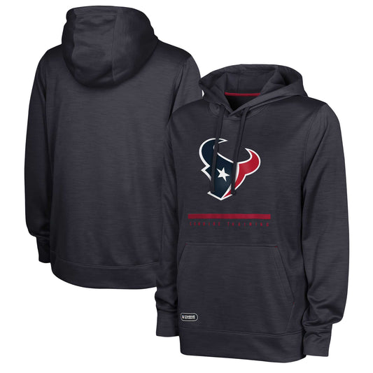 Men's Navy Houston Texans Speed Drill Streak Pullover Hoodie
