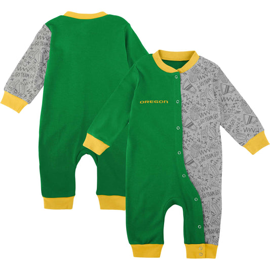 Infant Green Oregon Ducks Playbook Two-Tone Sleeper