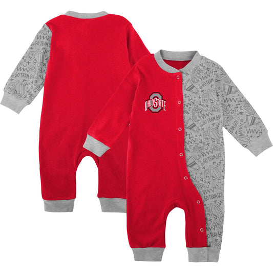 Infant Scarlet Ohio State Buckeyes Playbook Two-Tone Sleeper