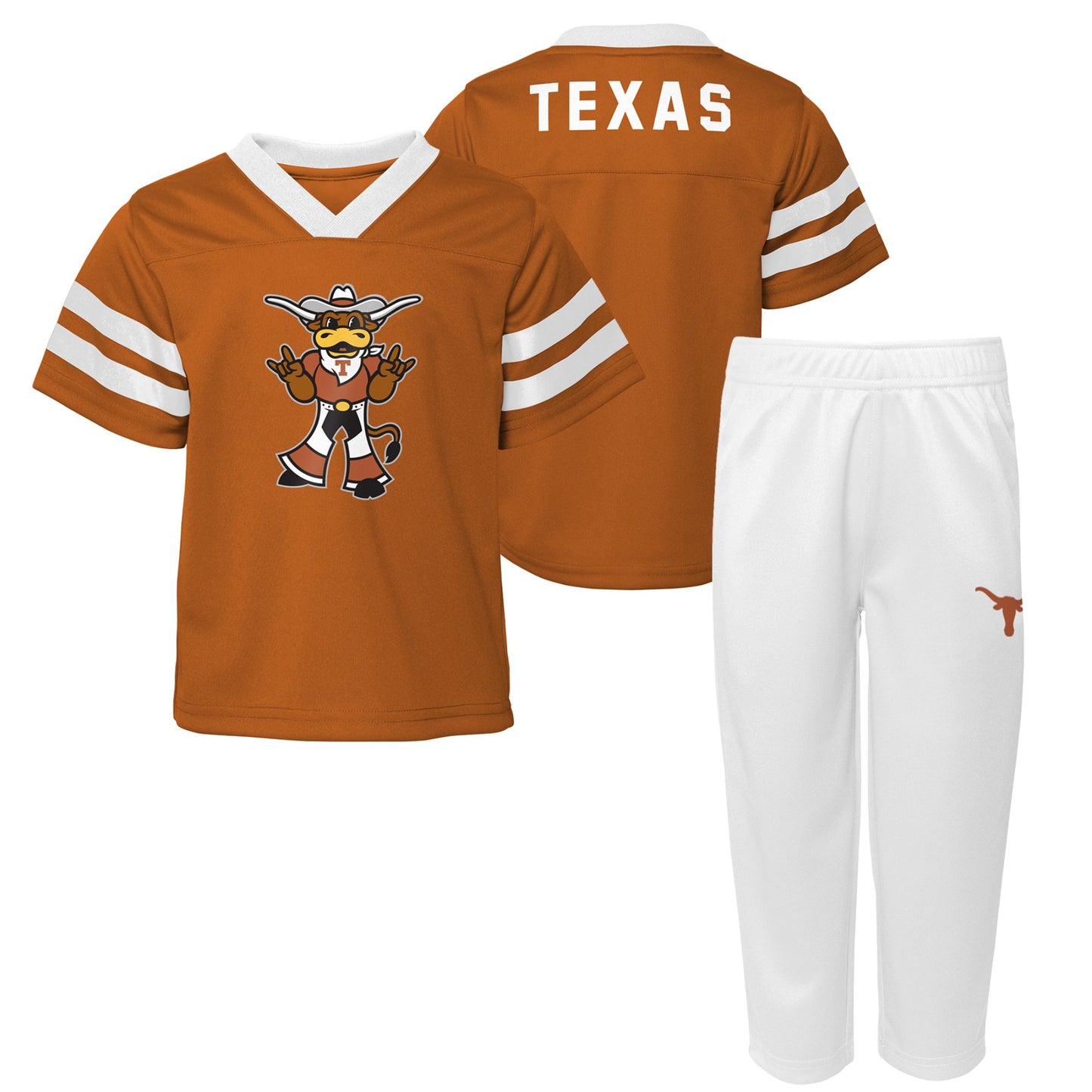 Infant Burnt Orange Texas Longhorns Two-Piece Red Zone Jersey & Pants Set