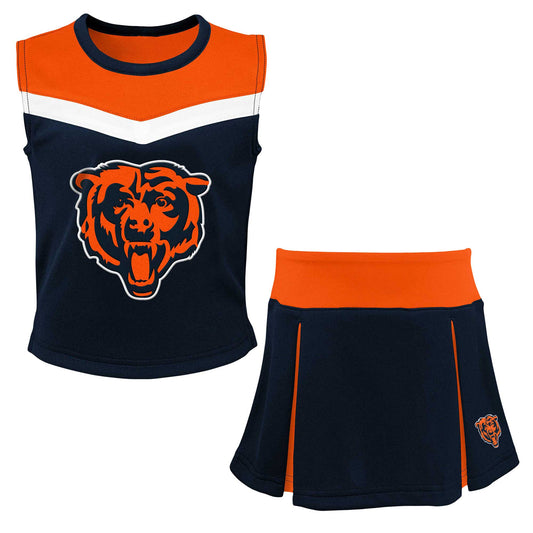 Girls Youth Navy Chicago Bears Spirit Two-Piece Cheerleader Set