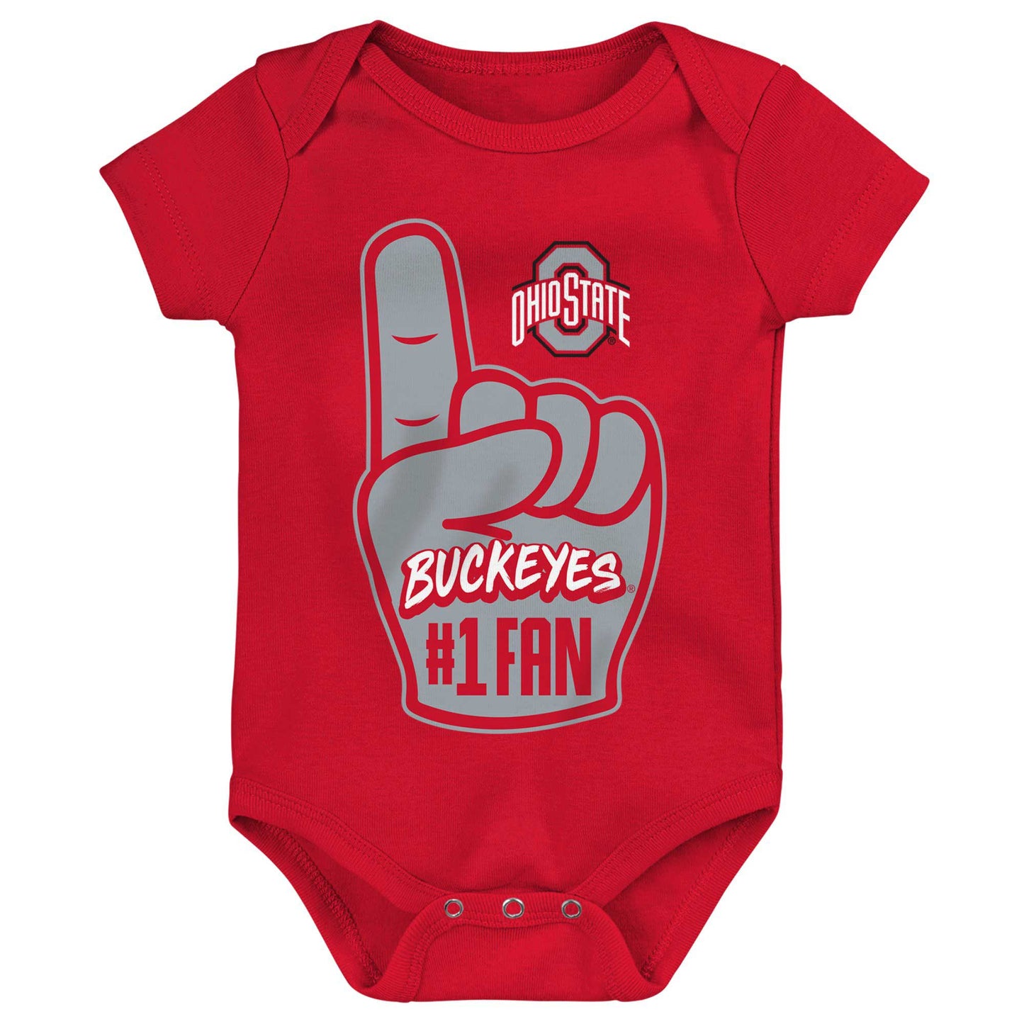 Newborn & Infant Scarlet Ohio State Buckeyes #1 Fan Foam Finger Bodysuit