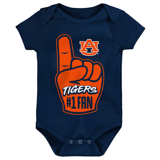 Newborn & Infant Navy Auburn Tigers #1 Fan Foam Finger Bodysuit