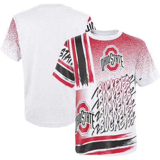 Preschool White Ohio State Buckeyes Gametime Multi-Hit Oversized T-Shirt