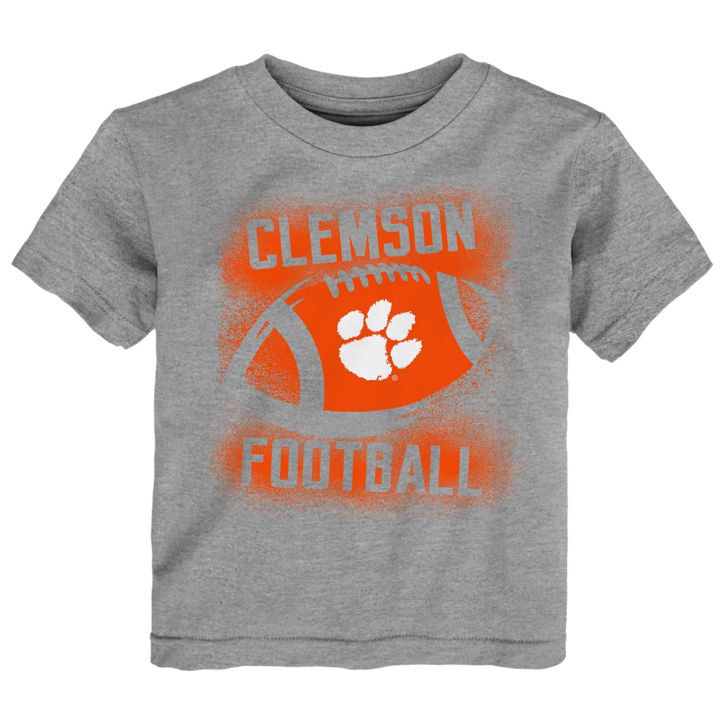 Toddler  Heather Gray Clemson Tigers Stencil T-Shirt