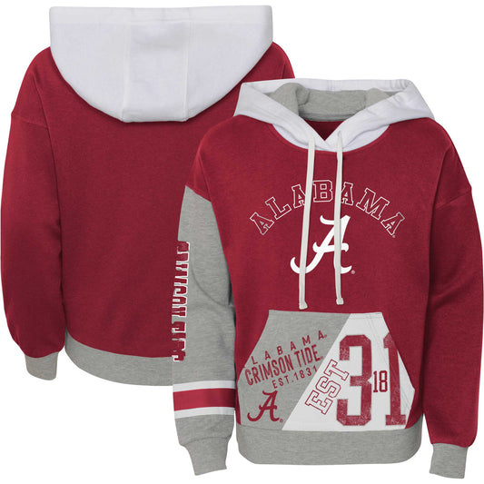 Girls Youth Crimson Alabama Crimson Tide True Fan Soft Fleece Pullover Hoodie