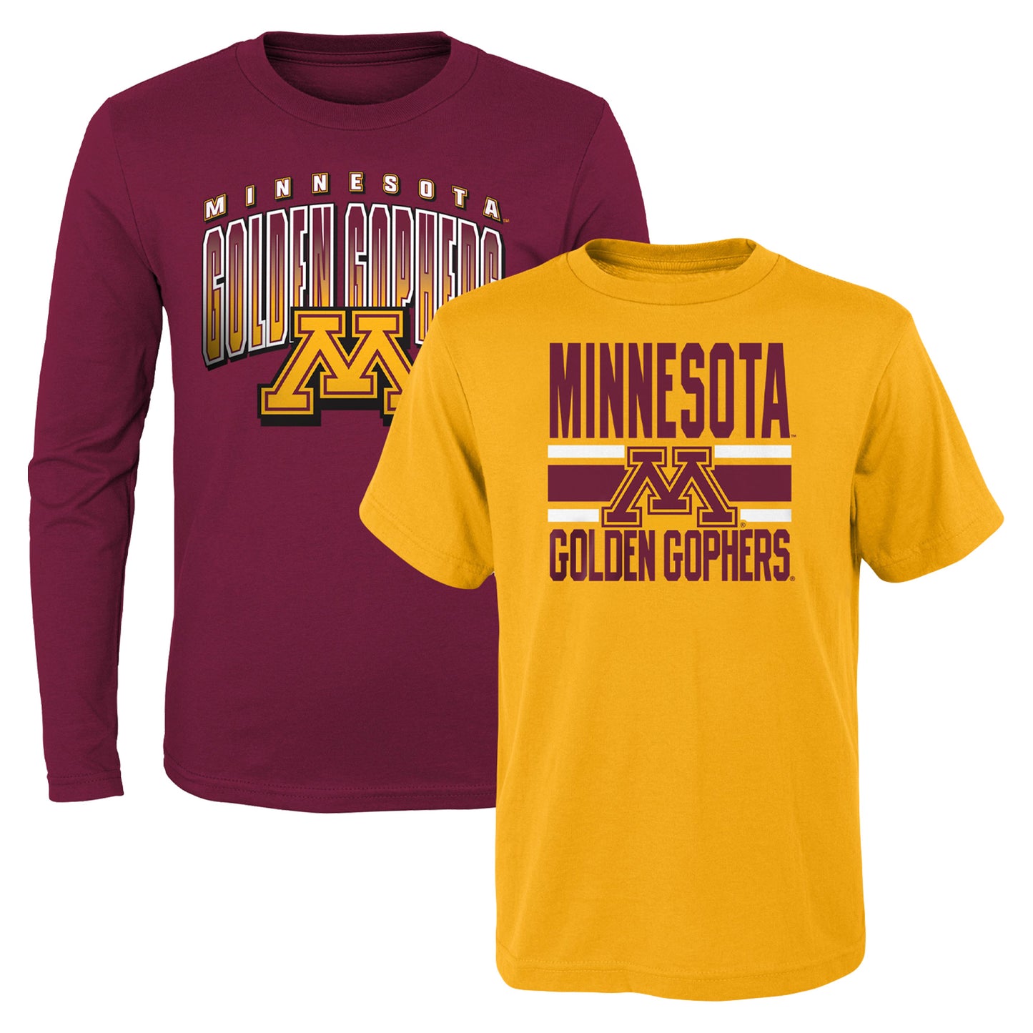 Youth Gold/Maroon Minnesota Golden Gophers Fan Wave T-Shirt Combo Pack