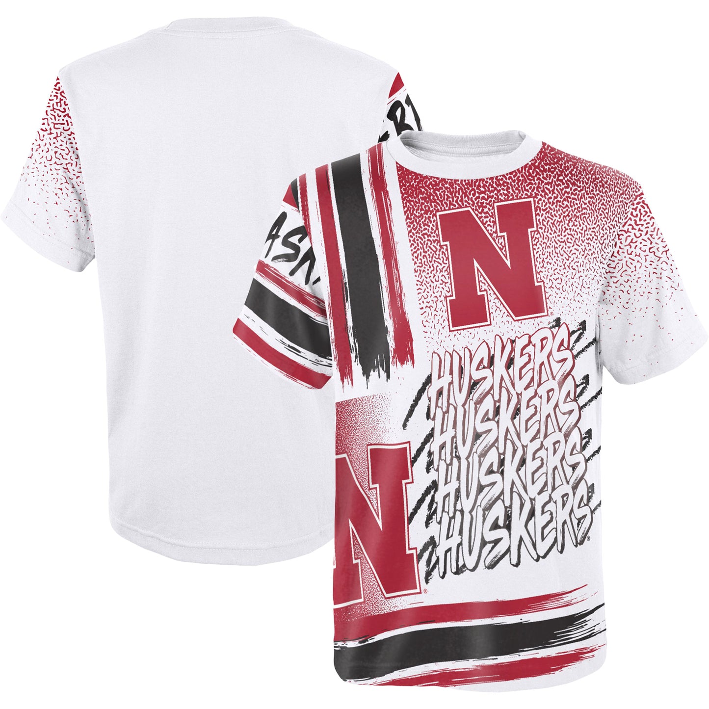 Youth White Nebraska Huskers Gametime Multi-Hit T-Shirt