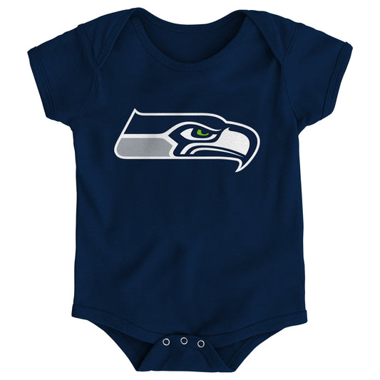 Newborn & Infant College Navy Seattle Seahawks Team Logo Bodysuit