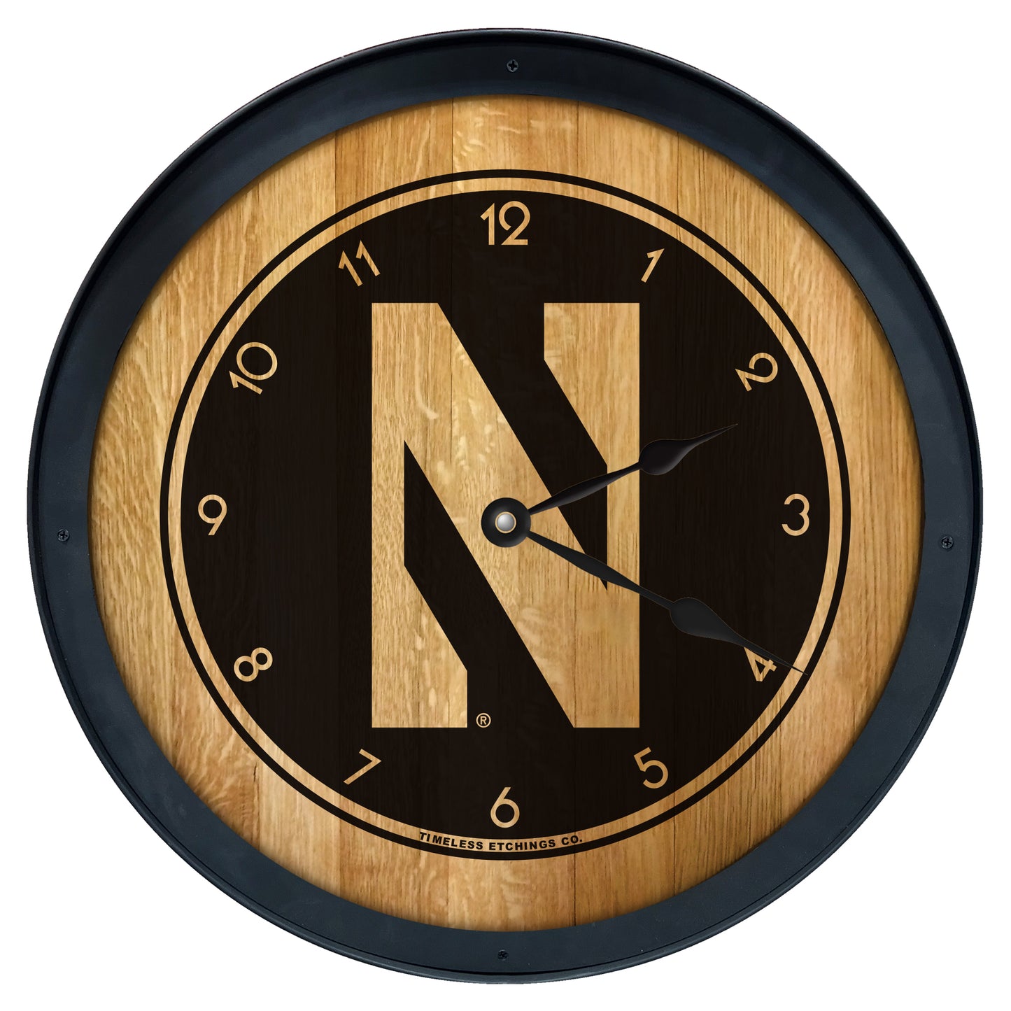 Brown Northwestern Wildcats 2' Barrelhead Clock