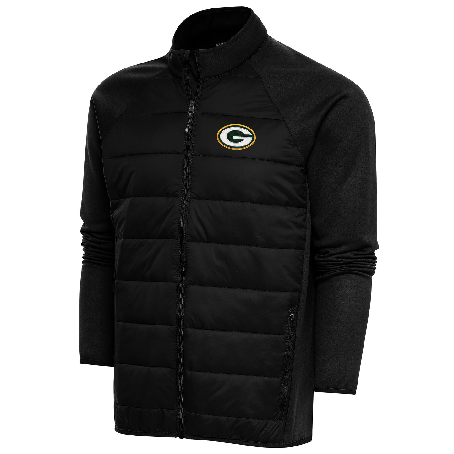 Men's Antigua  Black Green Bay Packers Altitude Full-Zip Jacket