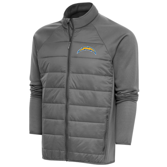 Men's Antigua  Steel Los Angeles Chargers Altitude Full-Zip Jacket