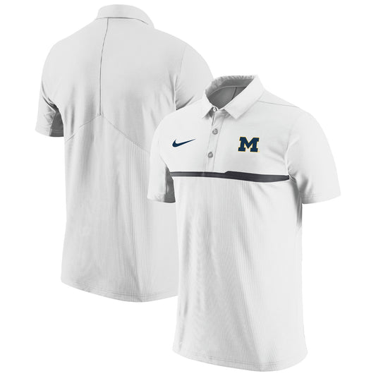 Men's Nike White Michigan Wolverines Coaches Performance Polo