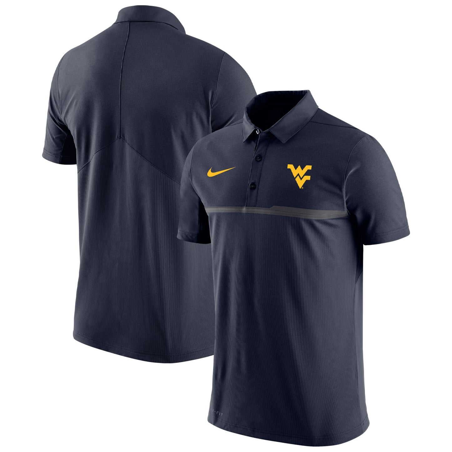 Men's Nike Navy West Virginia Mountaineers Coaches Performance Polo