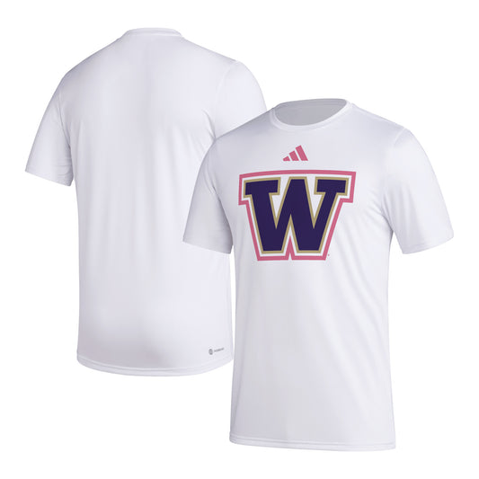 Men's adidas  White Washington Huskies Pregame AEROREADY T-Shirt