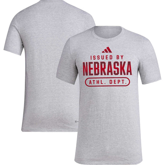 Men's adidas Heather Gray Nebraska Huskers AEROREADY Pregame T-Shirt